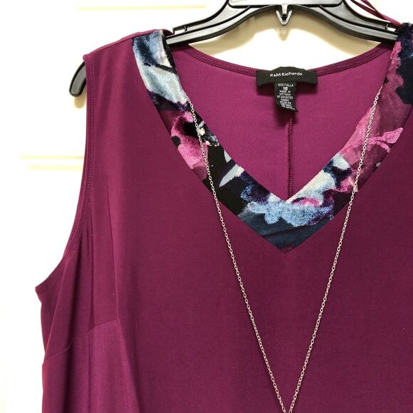 R & M RICHARDS WOMEN'S DRESS PLUS SIZE 16 PARTY WEDDING, PLUM SET OF TWO PIECES - Picture 13 of 14